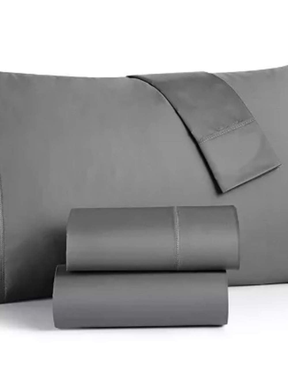 Charter Club Solid 550 Thread Count 100% Cotton 18" Fitted Sheet, Queen Stone